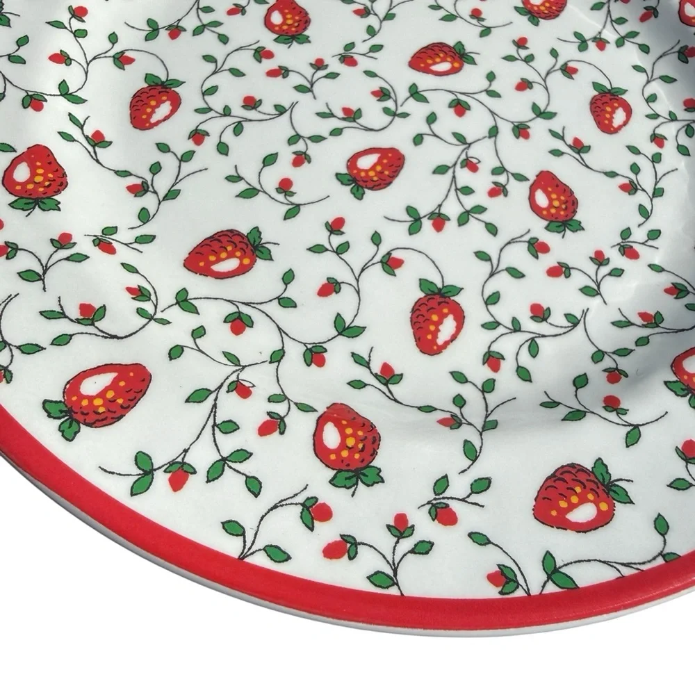 Sur La Table Strawberry Salad Plates Set of 4 Cottagecore Coquette Dessert Red